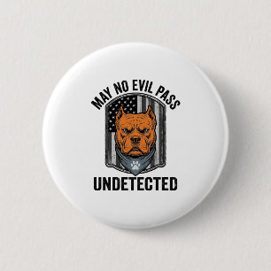 Guard Dog May No Evil Pass Vintage Vector Design 6 Cm Round Badge