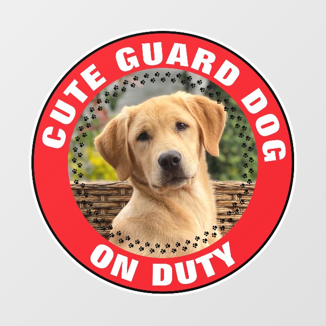 Guard Dog On Duty Alert Custom Pet Photo Cute (Sheet)