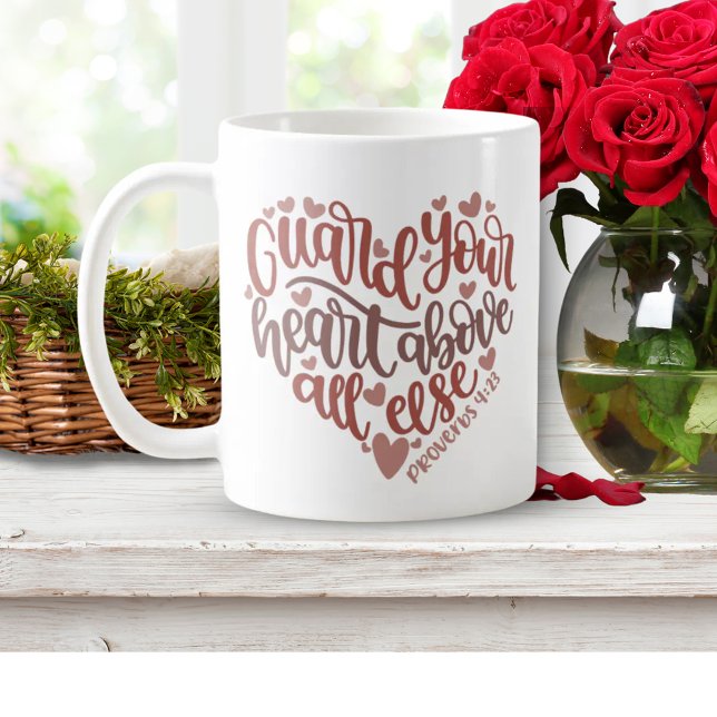 Guard Your Heart | Lovely Design Bible Verse Gift Coffee Mug (Guard Your Heart | Lovely Design Bible Verse Gift Coffee Mug)