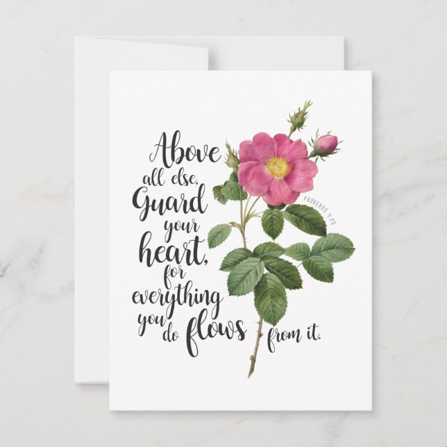 Guard your Heart - Vintage Rose, Proverbs 4:23 (Front)