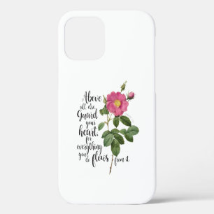 Guard your Heart - Vintage Rose, Proverbs 4:23 iPhone 12 Case