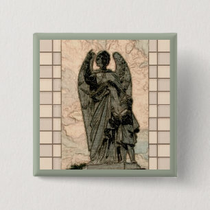 Guardian angel 15 cm square badge