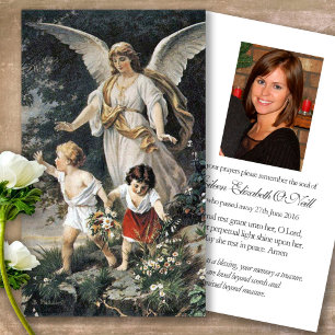 Guardian Angel 3 Funeral Sympathy Prayer Card