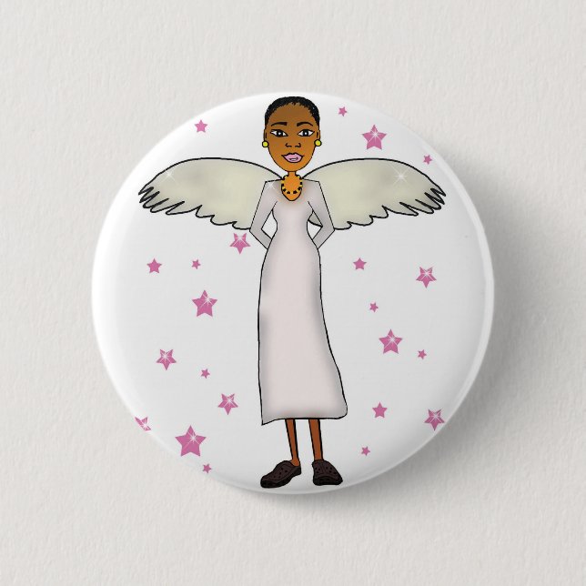 guardian angel 6 cm round badge (Front)