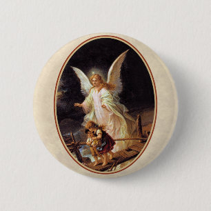 Guardian Angel 6 Cm Round Badge