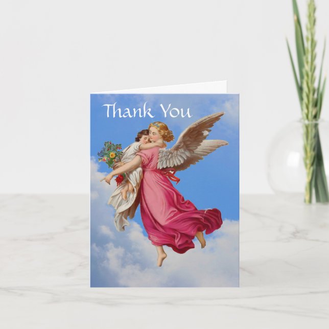 Guardian Angel And Child Thank You Card (Front)