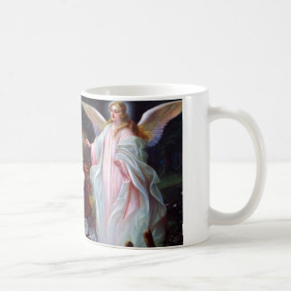 guardian angel and children on bridge coffee mug