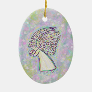 Guardian Angel Art Custom Holiday Gift Ornaments