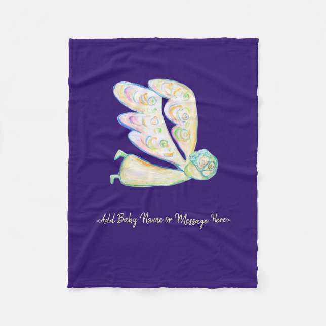 Guardian Angel Art Custom Soft Fleece Blanket (Front)