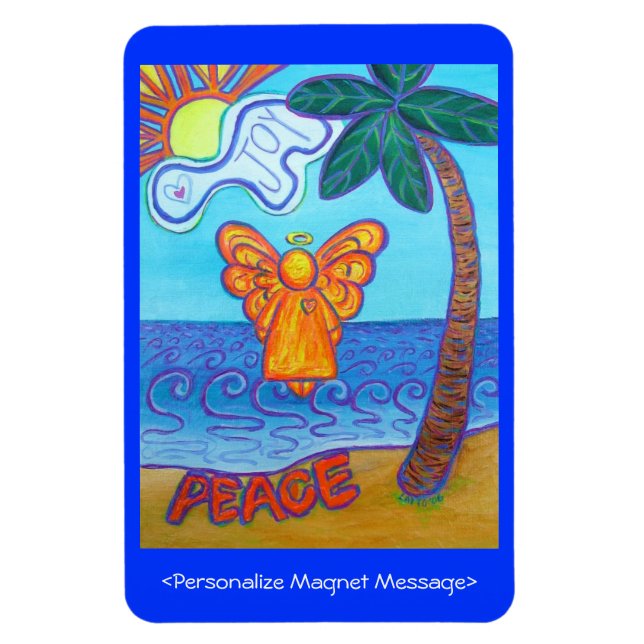 Guardian Angel Beach Art Custom Rectangle Magnets (Vertical)