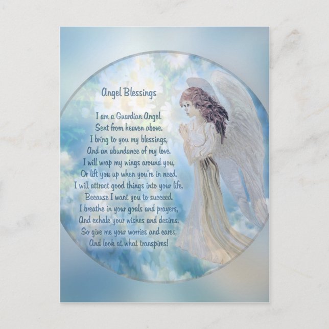 Guardian Angel Blessings Postcard (Front)