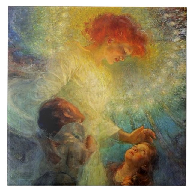 “Guardian Angel” by Franz Dvorak Tile (Front)