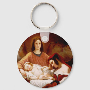 Guardian Angel by Henri Decaisne Key Ring
