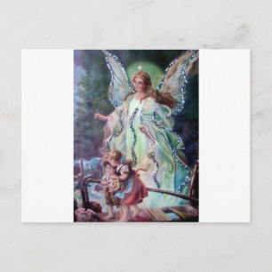 GUARDIAN ANGEL c. 1900 Postcard