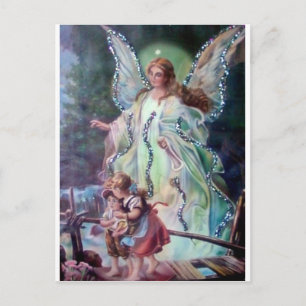 GUARDIAN ANGEL c. 1900 Postcard