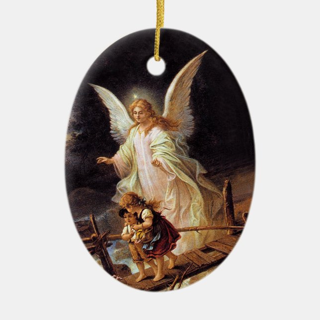 Guardian Angel Ceramic Tree Decoration (Front)