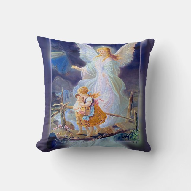 Guardian Angel, Children and Bridge Cushion (Front)