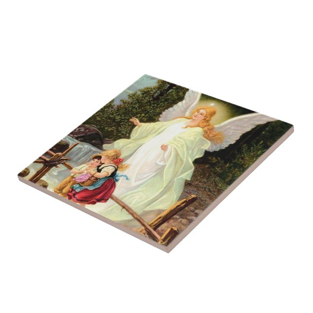 Guardian Angel Children Bridge by Zatzka Tile (Side)