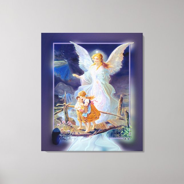 Guardian Angel, Children, Bridge (Exclusive Design Canvas Print (Front)