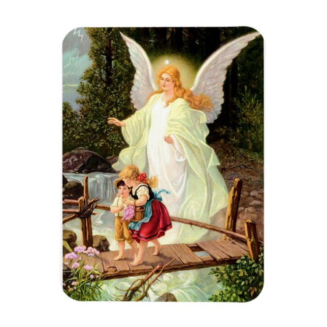 Guardian Angel Children Bridge Lindberg Zatzka Magnet (Vertical)