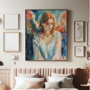 Guardian Angel Christianity Watercolor Photo Print