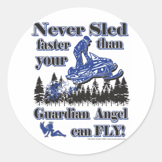 Guardian-Angel Classic Round Sticker (Front)