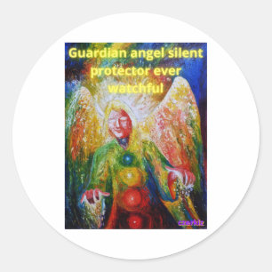Guardian angel classic round sticker