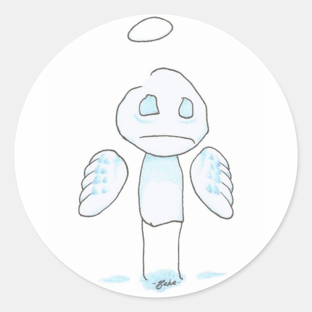 guardian angel classic round sticker (Front)