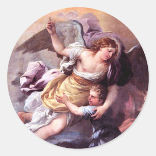 Guardian Angel Classic Round Sticker