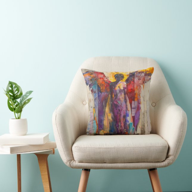 Guardian Angel Colourful Expressionism Cushion (Chair)