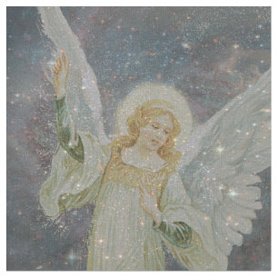 Guardian Angel Fabric with Glitter Stars