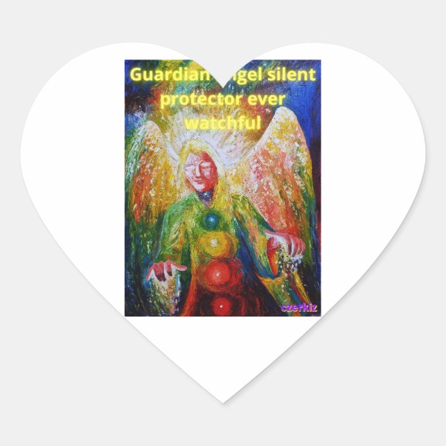 Guardian angel heart sticker (Front)