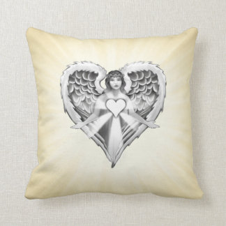Guardian Angel Heart Wings Design Cushion