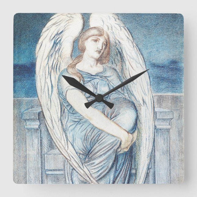 Guardian angel In the Hebrew Bible Square Wall Clock (Front)