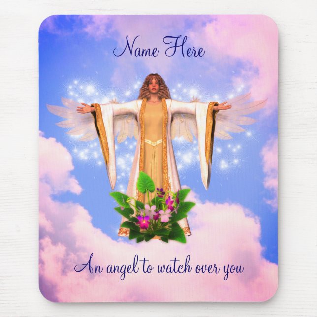 Guardian Angel Inspirational Personalised Mouse Pad (Front)