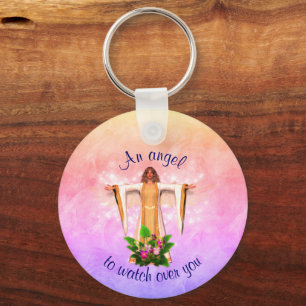 Guardian Angel Inspirational Personalized Key Ring