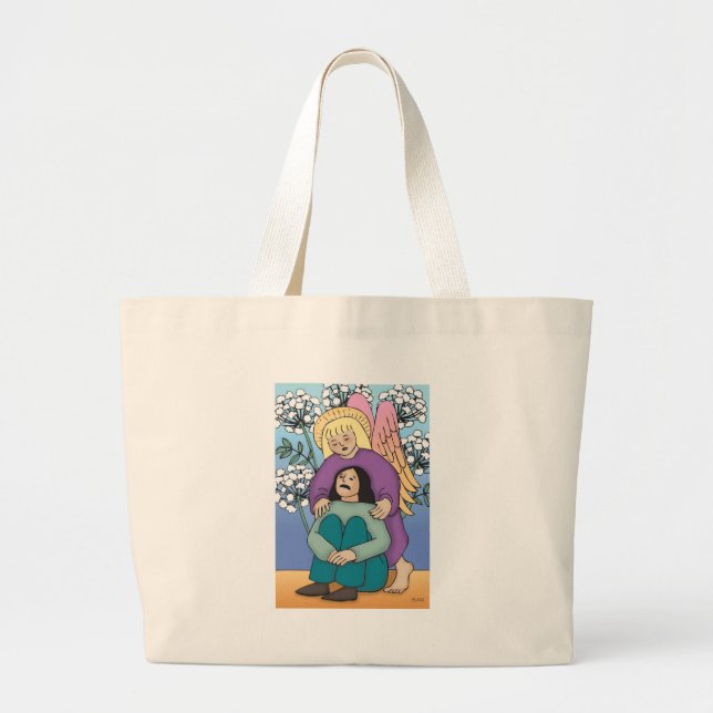 Guardian Angel Large Tote Bag (Front)