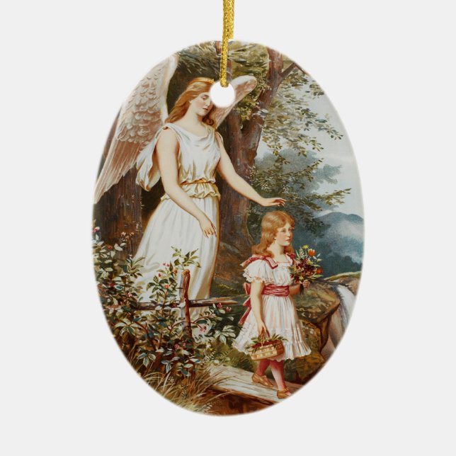 Guardian Angel Leading a Child Ornament (Front)