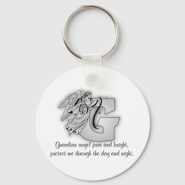 Guardian Angel Letter G Key Ring (Front)