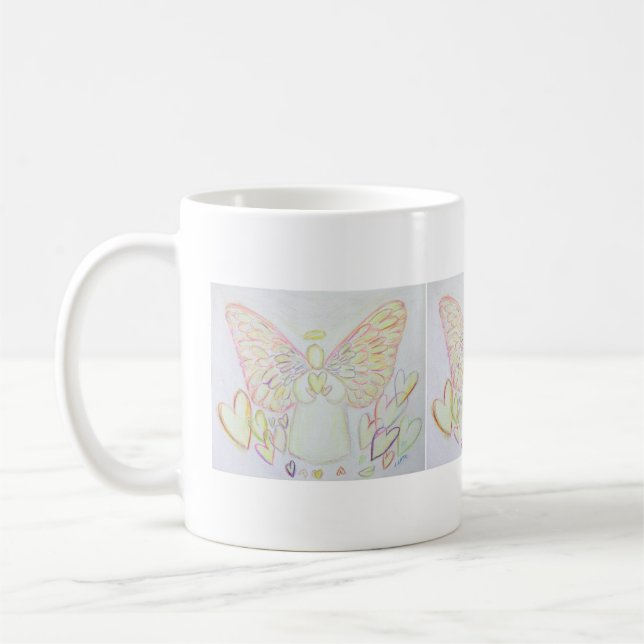 Guardian Angel of Hearts Art Custom Coffee Mugs (Left)