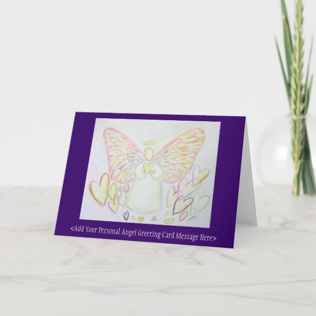 Guardian Angel of Hearts Custom Greeting Art Cards (Front)