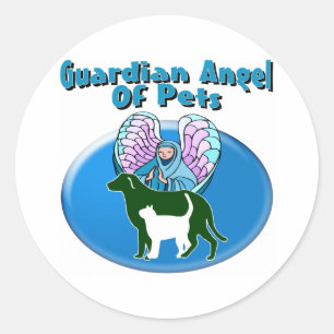 Guardian Angel Of Pets Classic Round Sticker