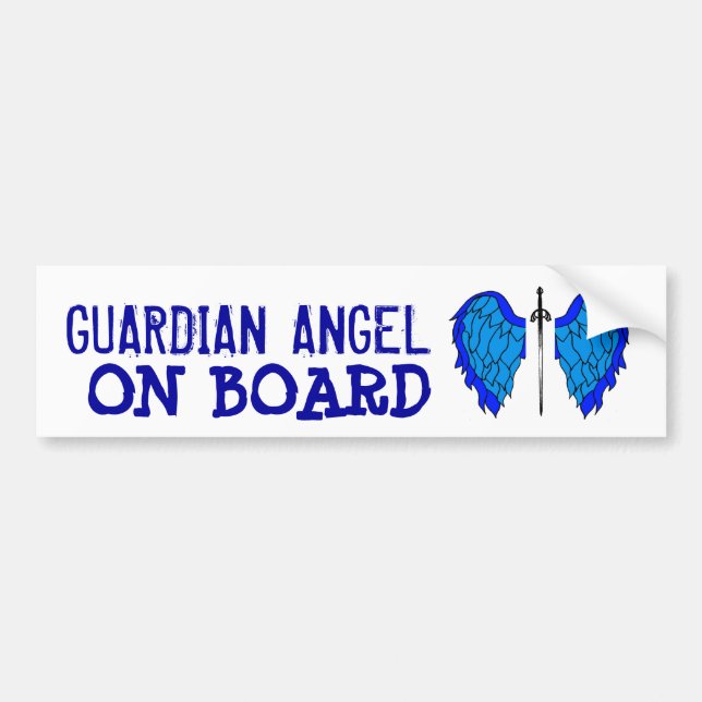 GUARDIAN ANGEL ON BOARD BUMPER STICKER (Front)