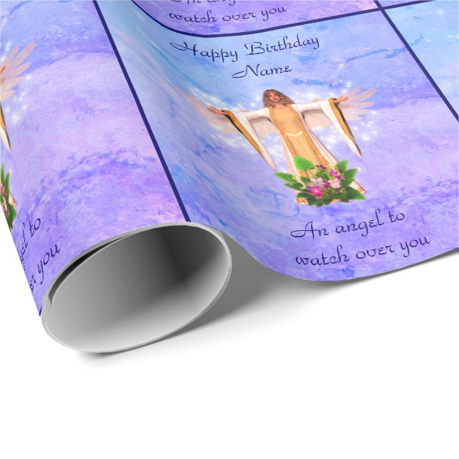 Guardian Angel Personalised Birthday Wrapping Paper (Roll Corner)