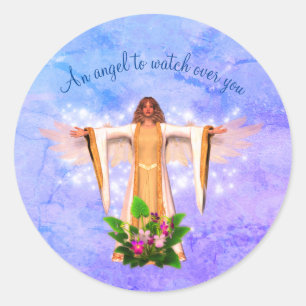 Guardian Angel Personalised Inspirational  Classic Round Sticker