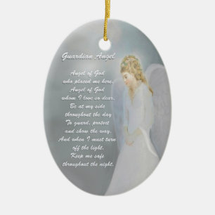 Guardian Angel Poem Ceramic Tree Decoration
