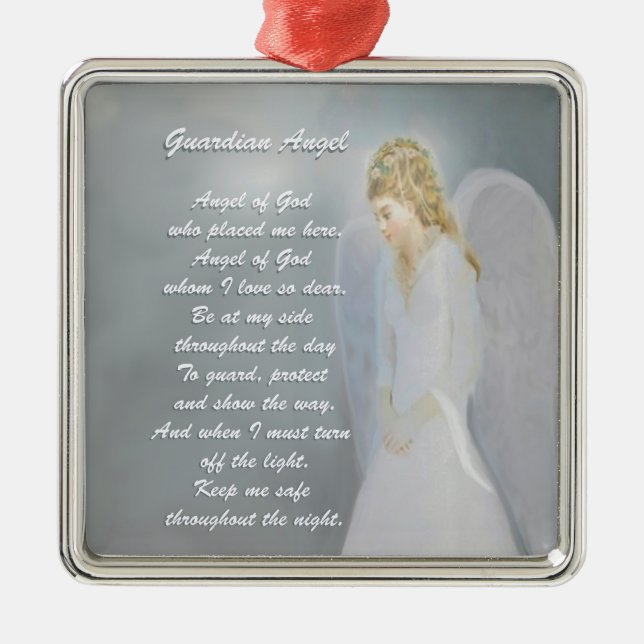 Guardian Angel Poem Metal Tree Decoration (Front)