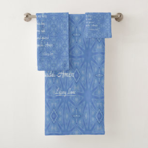 Guardian Angel Prayer Blue Bath Towel Set