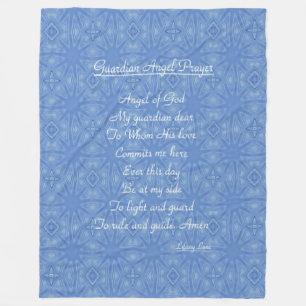 Guardian Angel Prayer Blue Sherpa Blanket