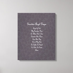 Guardian Angel Prayer Charcoal Grey Canvas Print